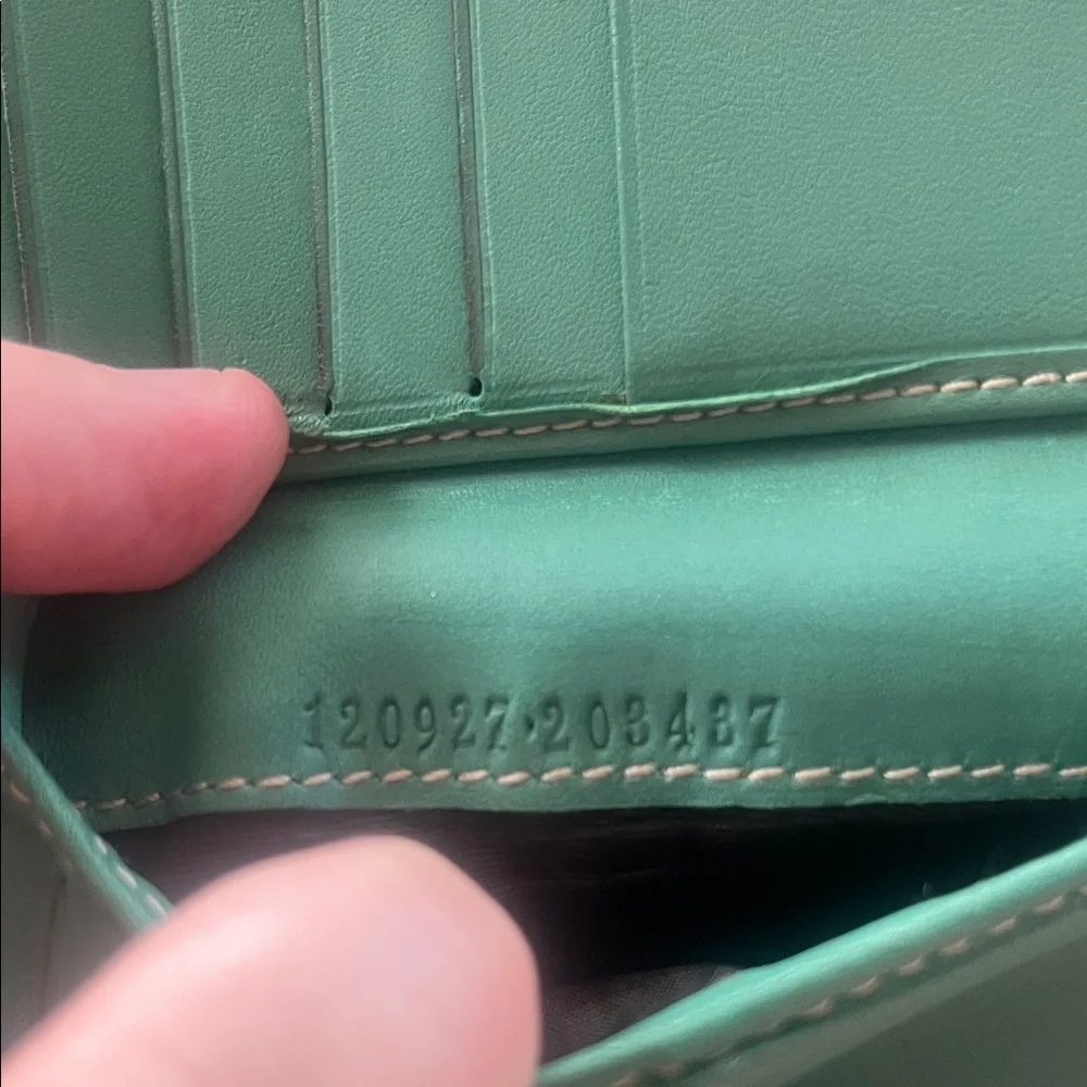 Gucci Green and Beige compact Wallet rare monogram two tone color block